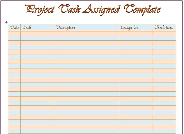 Project Task Assignment Template