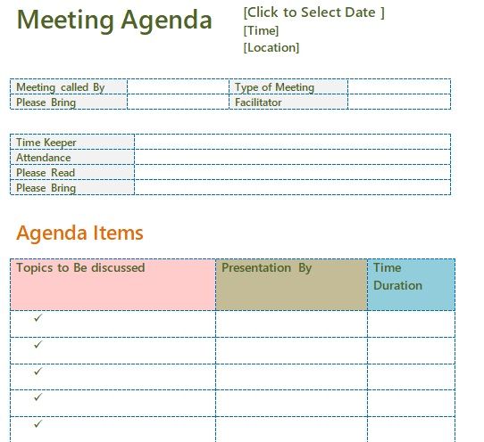 Free Meeting Agenda Template 07