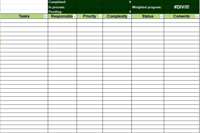 Project Activity List Template 06