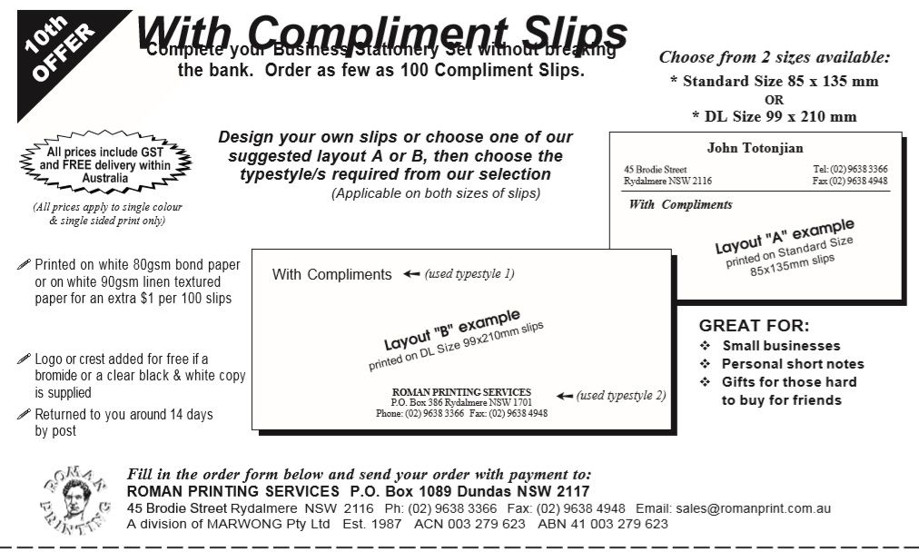10 Free With Compliments Slip Templates Best Office Files